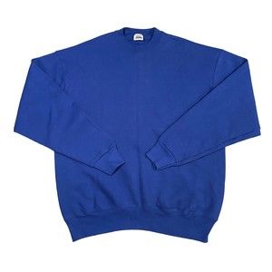 Vintage BVD Blue Heavyweight Crewneck Sweatshirt Made In USA Blank 50/50